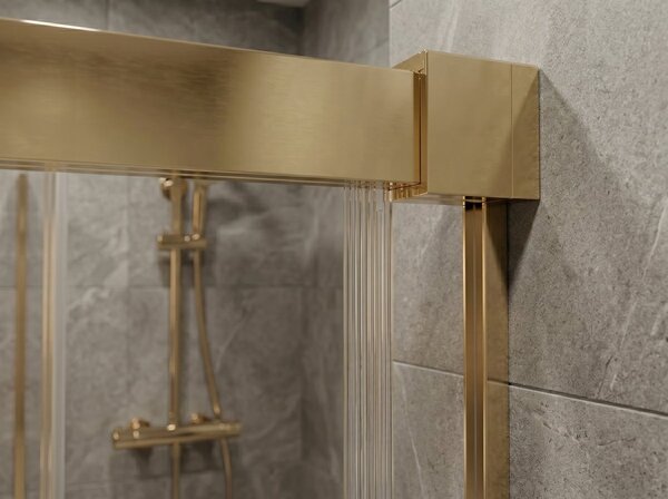 Gelco Gelco, LUXOR GOLD MATT obdĺžniková sprchová zástena 900x800mm L/P varianta, rohový vstup, GU2190GGU2180G