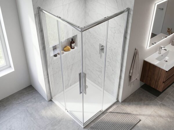 Gelco Gelco, LUXOR štvorcová sprchová zástena 800x800mm, rohový vstup, GU2280CH
