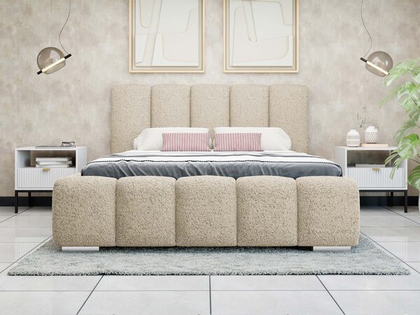 Mirjan24 Čalúnená manželská posteľ Lisko Boucle, Rozmer postele: 140x200, Farby: Abriamo 03 5903211427930