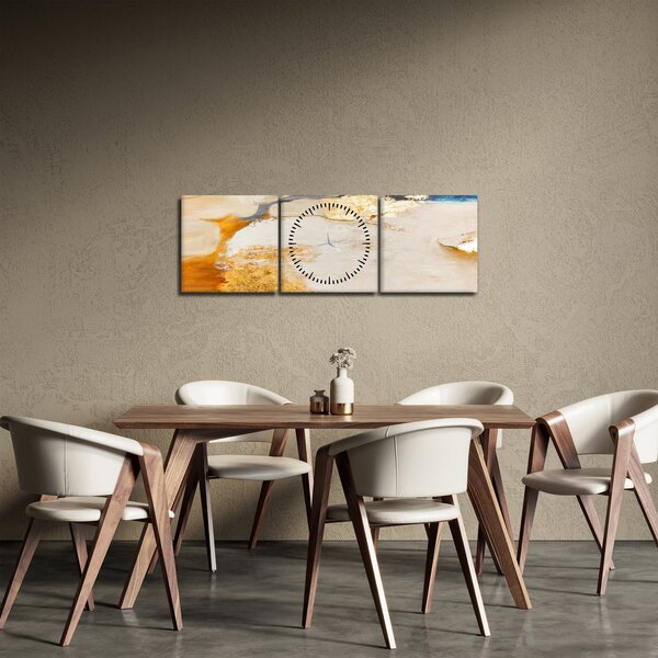 Obraz - Abstrakcia (s hodinami) (90x30 cm)