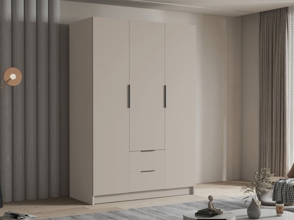 Mirjan24 Šatníková skriňa Cumair I 150, Farby: biela / biela + čierna 5903211451225
