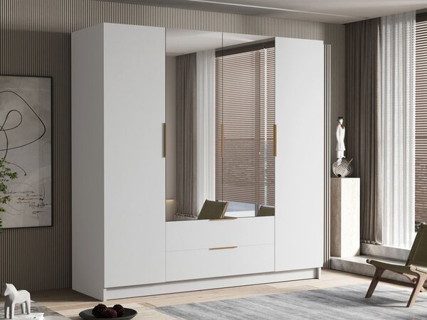 Mirjan24 Šatníková skriňa so zrkadlom Betaso II 200, Farby: dub cremona / dub cremona + čierna 5903211451522
