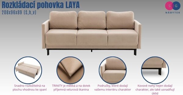 Rozkladacia pohovka LAYA Béžová