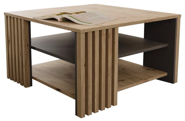 KONFERENČNÝ STOLÍK, sivá, dub artisan, kompozitné drevo, 80/80/45 cm Carryhome - Stolíky do obývačky