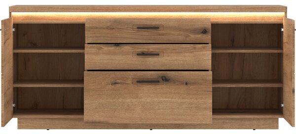 ŠIROKÁ KOMODA, farba duba, 180/80,7/44,6 cm Hom`in - Komody