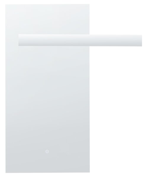 Nástenné závesné zrkadlo s LED osvetlením strieborné obdĺžnikový tvar 50 x 100 cm moderný štýl kúpeľňa spálňa
