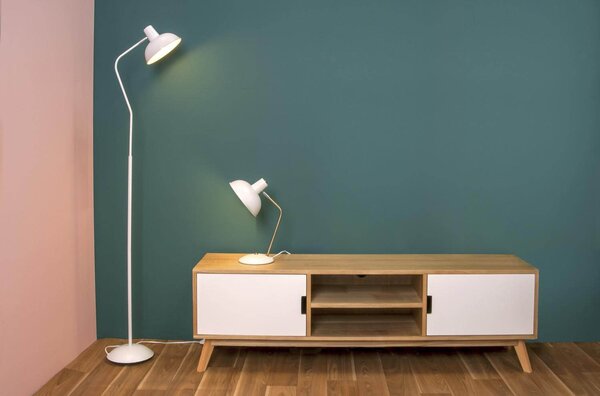 MUZZA STOLNÁ LAMPA HOOD BIELA