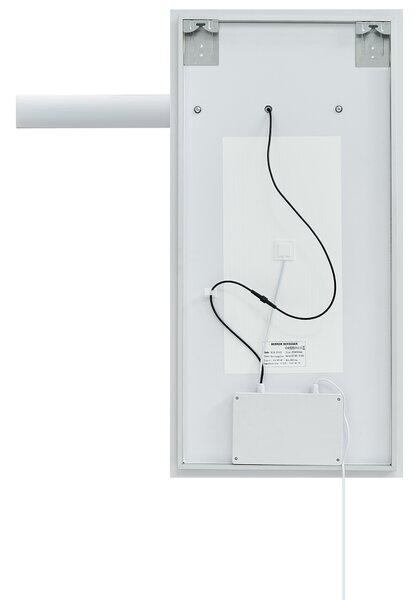 Nástenné závesné zrkadlo s LED osvetlením strieborné obdĺžnikový tvar 50 x 100 cm moderný štýl kúpeľňa spálňa