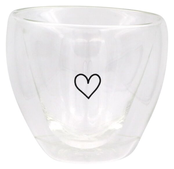 Sklenený hrnček Heart Double Glass 250 ml