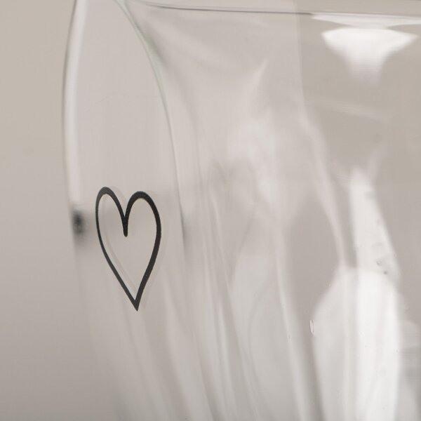 Sklenený hrnček Heart Double Glass 250 ml