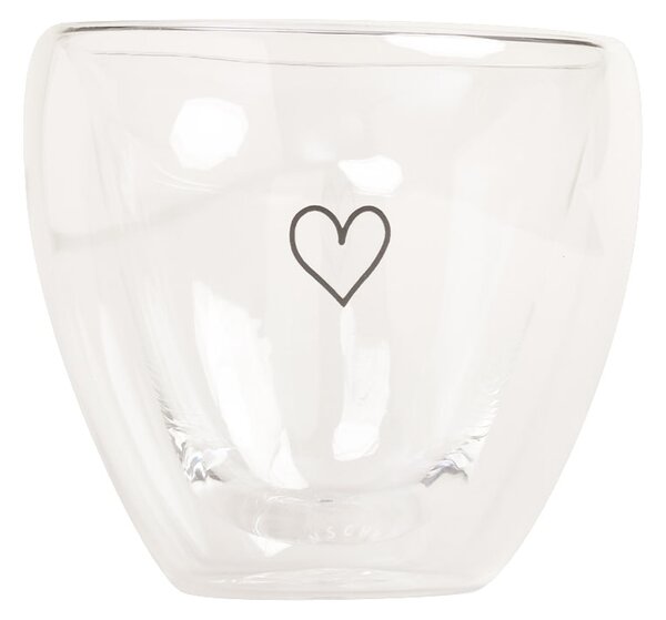 Sklenený hrnček Heart Double Glass 250 ml