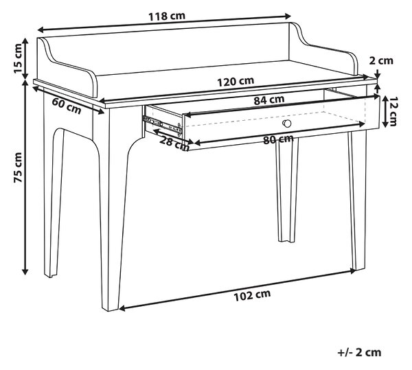 Písací stôl svetlobéžový MDF 120 x 60 cm zásuvka úložný priestor škandinávsky štýl pracovňa