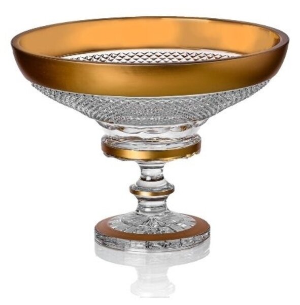 Bohemia Crystal Ručne brúsená misa na nohe 155mm