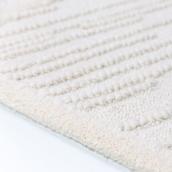 Biely ručne tkaný koberec s prímesou vlny 140x200 cm Sculptured Blocks – Flair Rugs