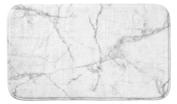 Biela/sivá textilná kúpeľňová predložka 45x75 cm Marbre – douceur d'intérieur