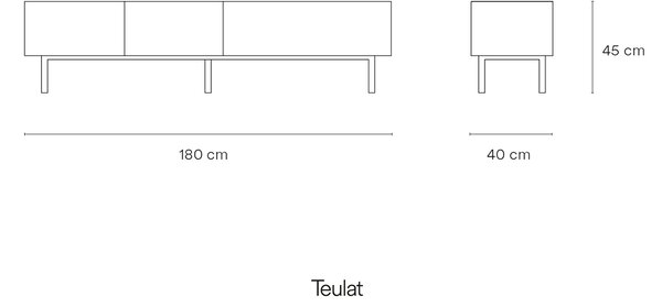 MUZZA TV SKRINKA ARISTA BIELA ​​180 X 45 CM