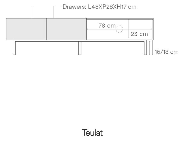 MUZZA TV SKRINKA ARISTA BIELA ​​180 X 45 CM