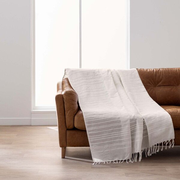 Krémovobiely bavlnený pléd 125x150 cm Lilia – douceur d'intérieur