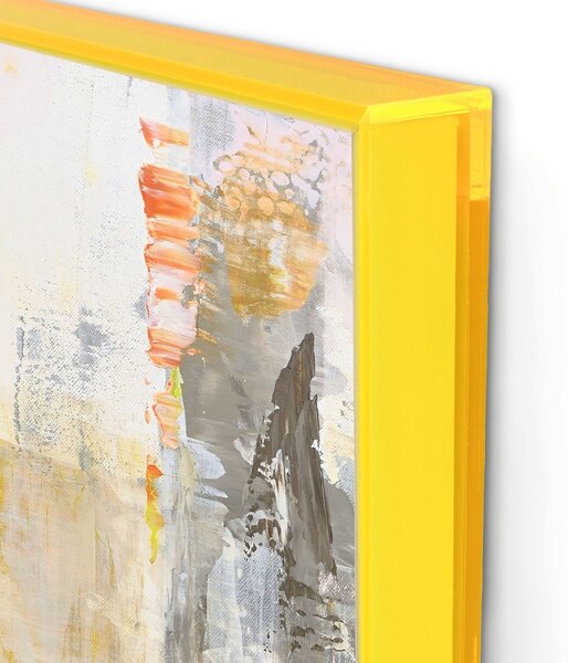 Tlačené/s ručne maľovanými prvkami obrazy v súprave 2 ks s rámom/na plátne 41,5x41,5 cm New Age Yellow – Malerifabrikken