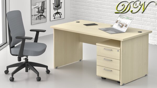 NABYTOK-DIZAJNOVY.SK - Pracovné miesto KOMFORT – stôl 140 cm + kontajner, javor – ZE 1.2 12