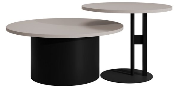 Mirjan24 Set 2 konferenčných stolíkov Zalisio, Farby: čierna / svetlý grafit 5903211478048