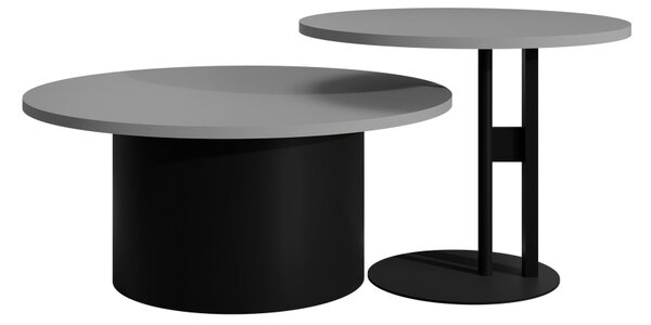 Mirjan24 Set 2 konferenčných stolíkov Zalisio, Farby: čierna / svetlý grafit 5903211478048