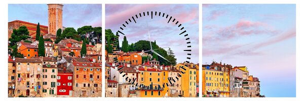 Obraz - Rovinj, Chorvátsko (s hodinami) (90x30 cm)