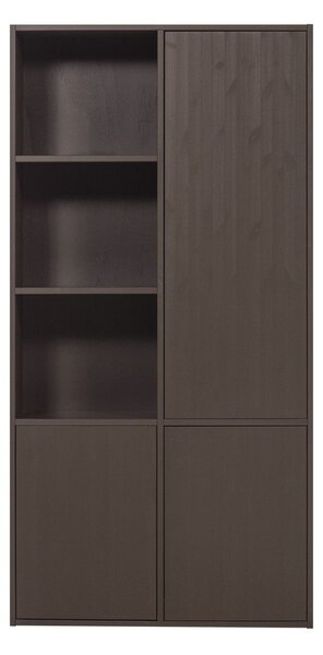 Tmavohnedá modulárna skrinka z borovicového dreva 108x215 cm Meggy – WOOOD