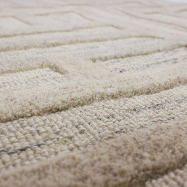 Sivobéžový ručne tkaný vlnený koberec 140x200 cm Elva – Flair Rugs