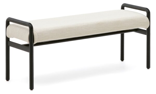 Čierna/krémová ženilková lavica Macaret – Kave Home