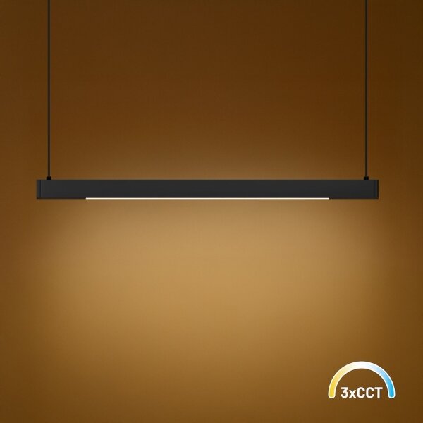 LED luster na lanku LINEA LED/36W/230V 3000/4000/5700K CRI 90 čierna