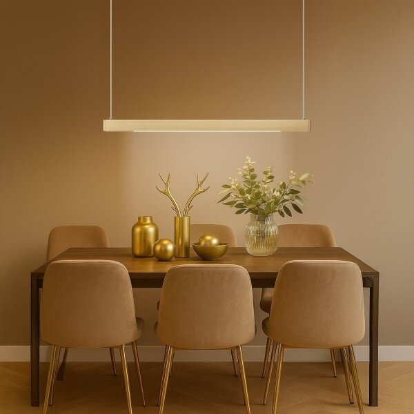 LED luster na lanku LINEA LED/36W/230V 3000/4000/5700K CRI 90 zlatý
