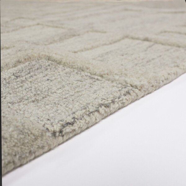 Sivobéžový ručne tkaný vlnený koberec 140x200 cm Elva – Flair Rugs