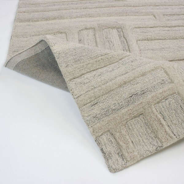 Sivobéžový ručne tkaný vlnený koberec 140x200 cm Elva – Flair Rugs