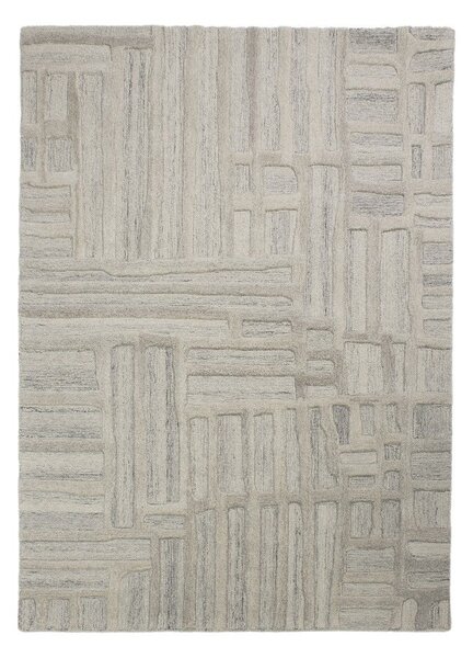 Sivobéžový ručne tkaný vlnený koberec 140x200 cm Elva – Flair Rugs
