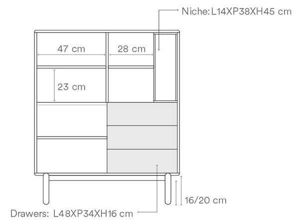 MUZZA SKRIŇA CORVO KRÉMOVÁ ​​120 X 100