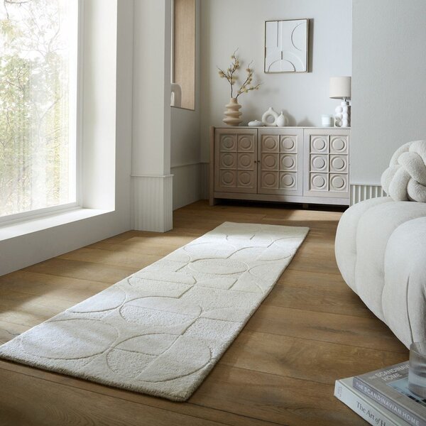 Slonovinový ručne tkaný vlnený behúň 60x230 cm Gigi – Flair Rugs