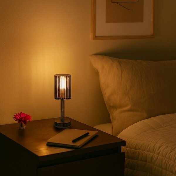 LED Nabíjateľná dotyková stolová lampa SIMPLE LED/1W/5V 3000-6000K 2400 mAh dymová