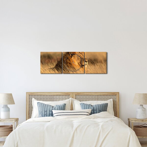 Obraz - Národný park Etosha (s hodinami) (90x30 cm)
