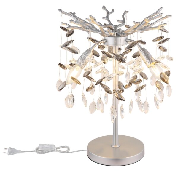 Globo 64138TS - Stolná lampa QUEENA 3xE14/40W/230V strieborná