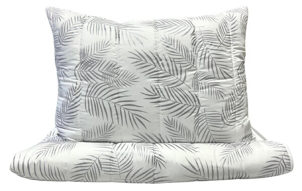 Set paplón + vankúš Elegantné listy 140x200/70x90 cm – mikrovlákno, duté vlákno, celoročné použitie