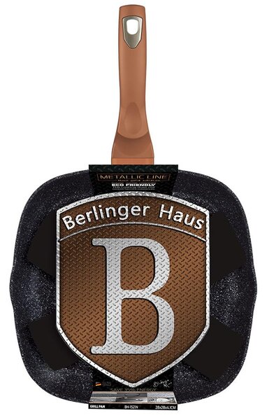 BERLINGERHAUS BH-1521 Rose Gold Collection panvica na grilovanie, 28 cm