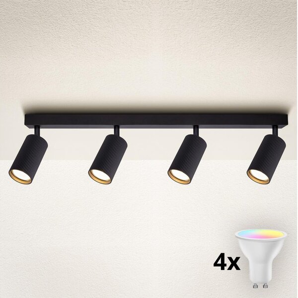 Brilagi - LED RGBW stmievateľné bodové svietidlo SELE MODERN 4xGU10/4,8W/230V čierne