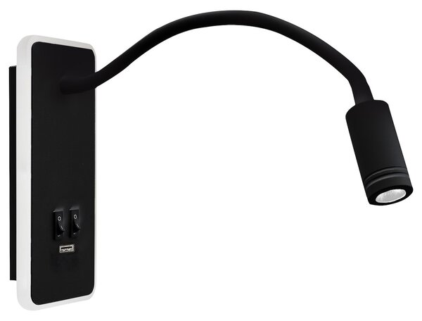 Nástenné LED svietidlo Base, 1x LED 8+2w, 4000k, b, vypínač