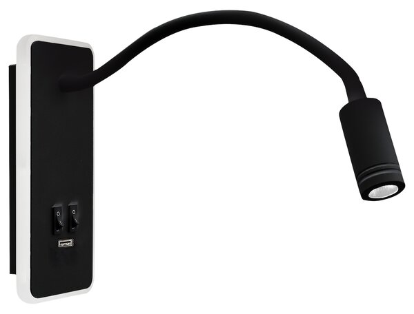 Nástenné LED svietidlo Base, 1x LED 8+2w, 4000k, b, vypínač