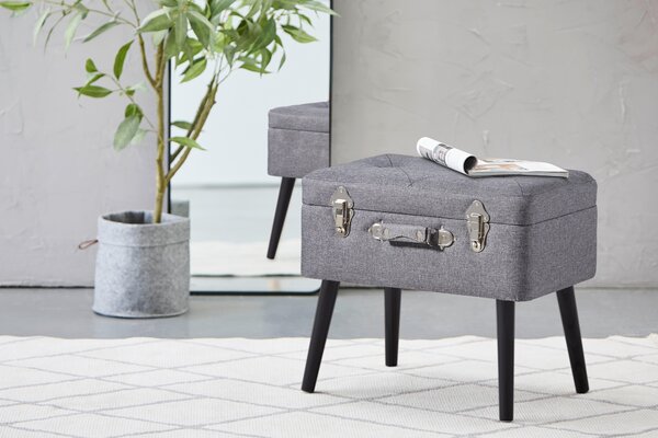 TABURETKA, drevo, textil, kompozitné drevo, 50/46/35 cm Xora - Kreslá