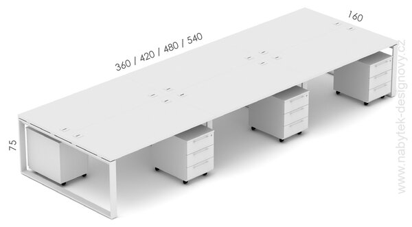 Kancelárska zostava EPIC Z39 O, voliteľná dĺžka stola 360cm (Zostava pre 6 osôb)