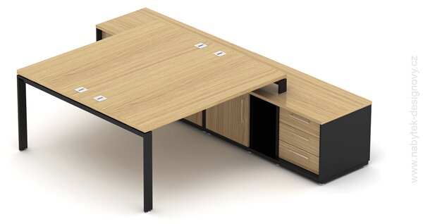 Kancelárska zostava EPIC Z19 U pre dve osoby (Zostava s dĺžkou stola 120cm a dĺžkou komôd 280cm)