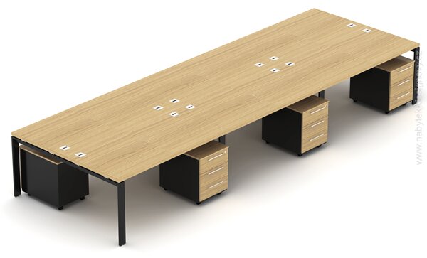Kancelárska zostava EPIC Z39 U, voliteľná dĺžka stola 360cm (Zostava pre 6 osôb)