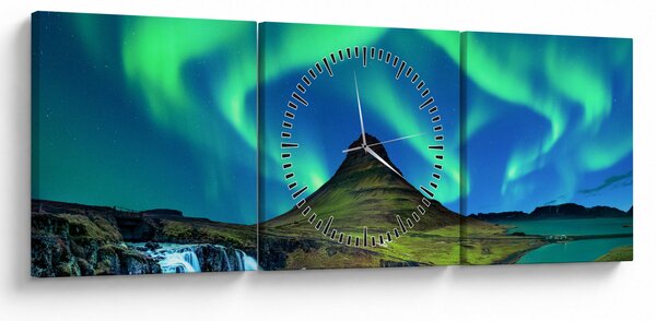 Obraz - Kirkjufell, Island (s hodinami) (90x30 cm)